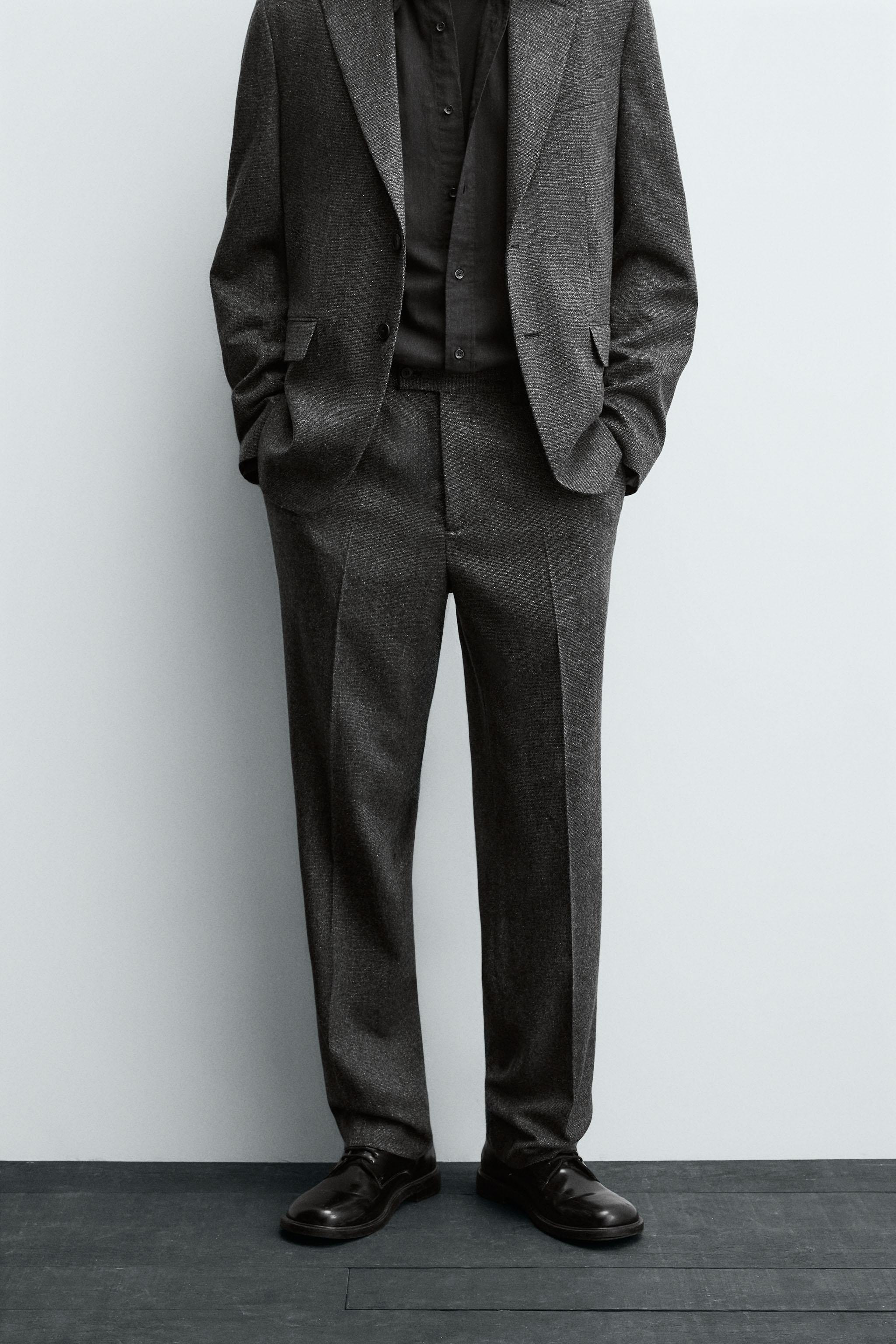 LIMITED EDITION WOOL TEXTURED SUIT PANTS